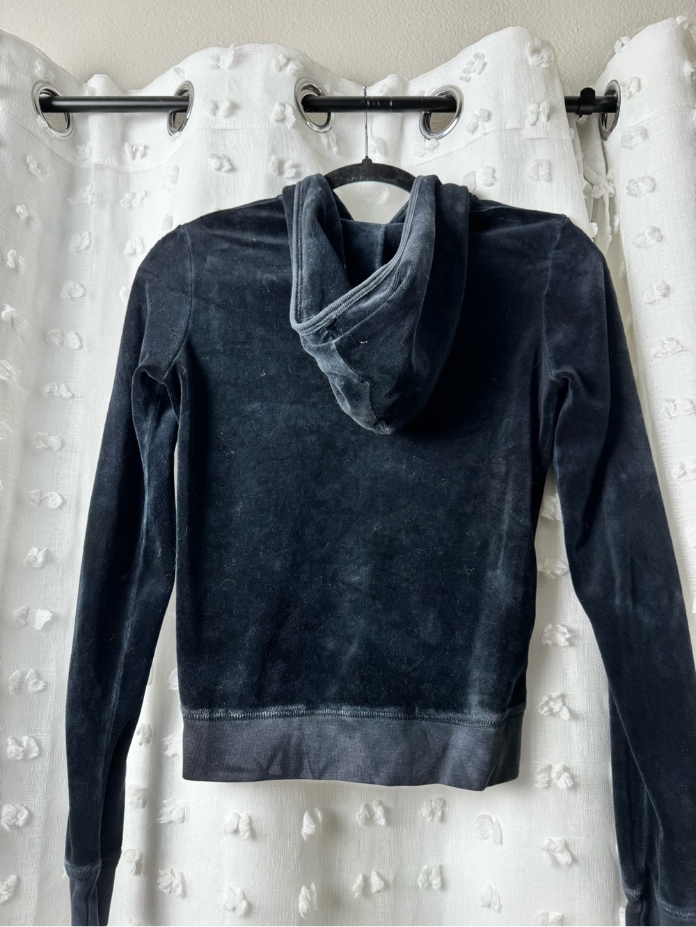 Juicy Couture Black Velour Zip-Up Hoodie - Picture 2 of 3